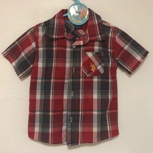 U.S. POLO ASSN. Boys Plaid Shirt. Size 3T